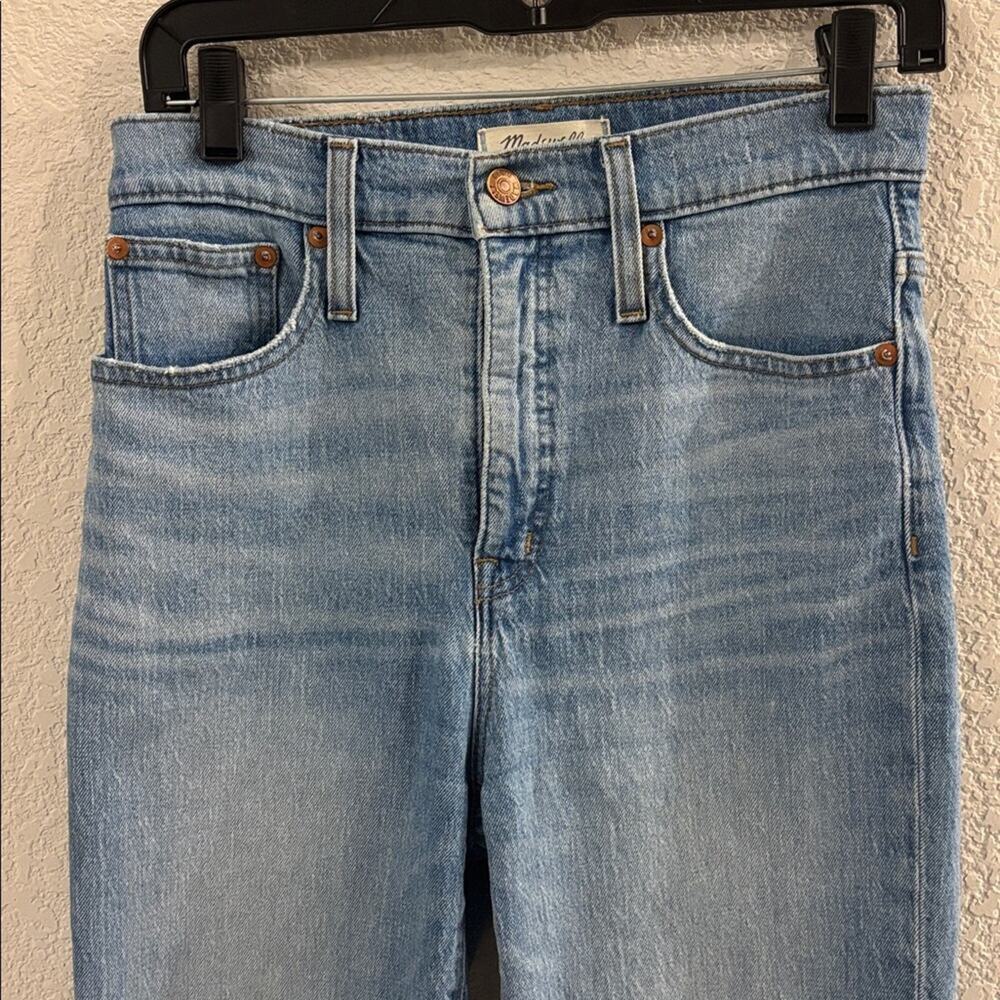 Madewell Classic Straight Light Wash Blue Denim Jeans Casual - Size 26 Inseam 26 - Picture 3 of 14